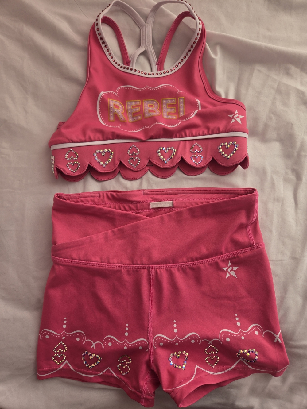 Rebel Girls Pink Circus Two-Piece Top And Shorts Set